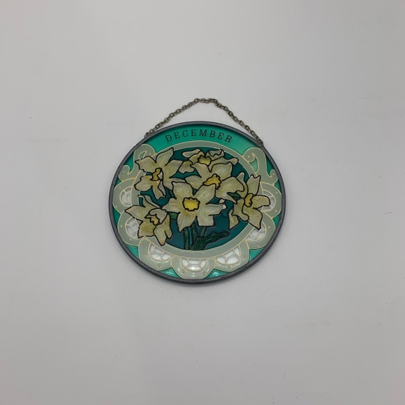 Joan Baker Designs DECEMBER Daffodils Birth Flower Stained Glass Suncather - Picture 1 of 10